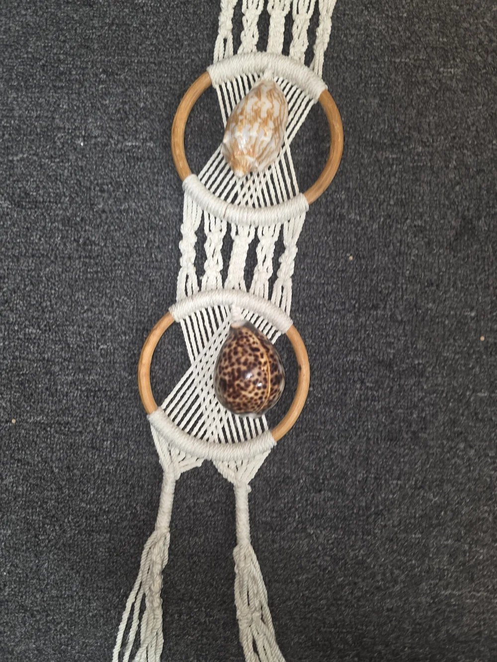 Boho Macramé Wall Hanging with Natural Shells